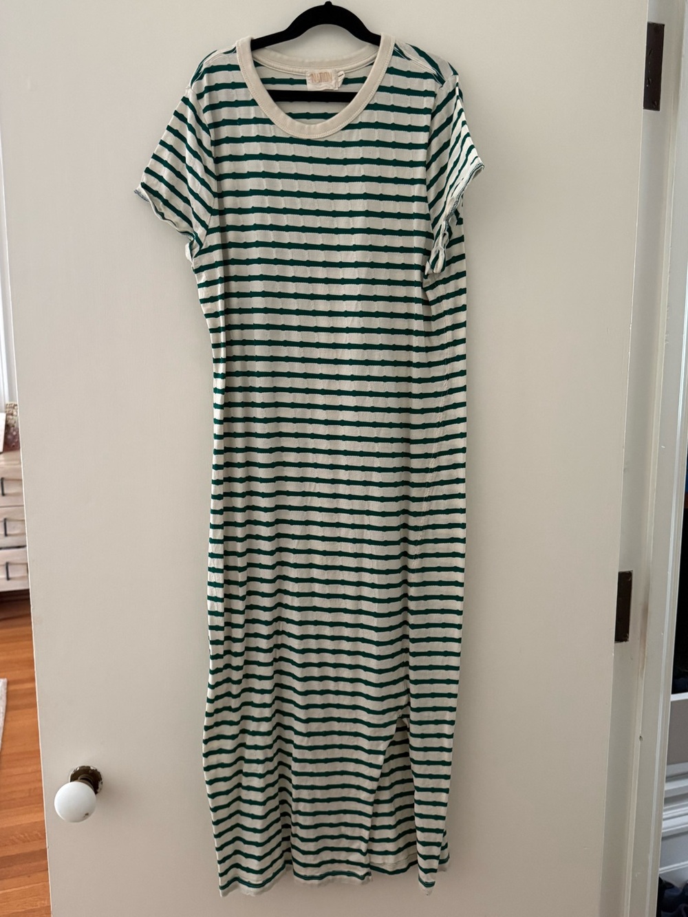 Nation LTD Green and White Striped Maxi Dress